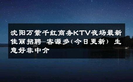 沈阳万紫千红商务KTV夜场最新佳丽招聘-客源多(今日更新) 生意好非中介