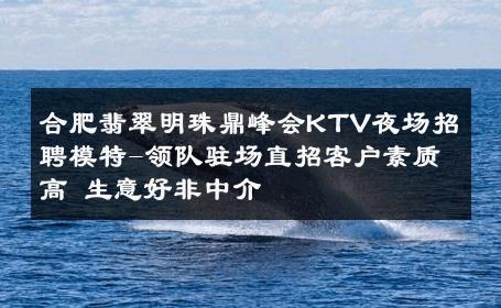 合肥翡翠明珠鼎峰会KTV夜场招聘模特-领队驻场直招客户素质高 生意好非中介