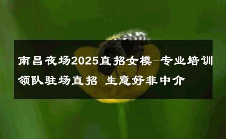南昌夜场2025直招女模-专业培训领队驻场直招 生意好非中介
