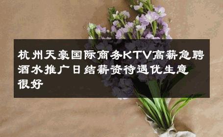 杭州天豪国际商务KTV高薪急聘酒水推广日结薪资待遇优生意很好