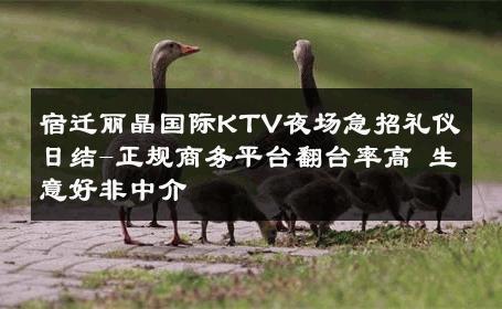 宿迁丽晶国际KTV夜场急招礼仪日结-正规商务平台翻台率高 生意好非中介