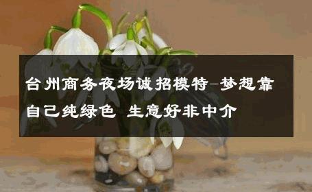 台州商务夜场诚招模特-梦想靠自己纯绿色 生意好非中介