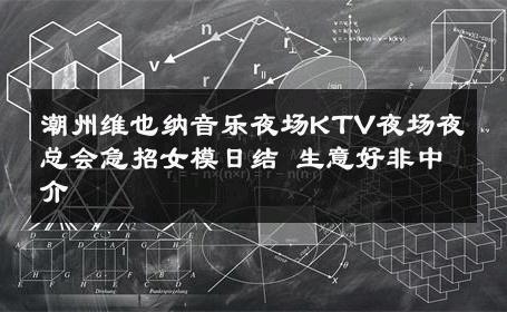 潮州维也纳音乐夜场KTV夜场夜总会急招女模日结 生意好非中介