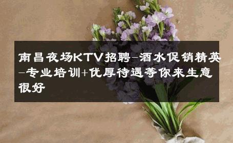 南昌夜场KTV招聘-酒水促销精英-专业培训+优厚待遇等你来生意很好