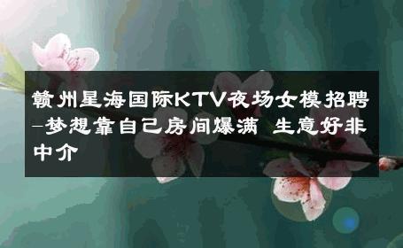 赣州星海国际KTV夜场女模招聘-梦想靠自己房间爆满 生意好非中介