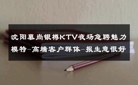 沈阳慕尚银樽KTV夜场急聘魅力模特-高端客户群体-报生意很好