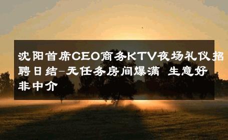 沈阳首席CEO商务KTV夜场礼仪招聘日结-无任务房间爆满 生意好非中介