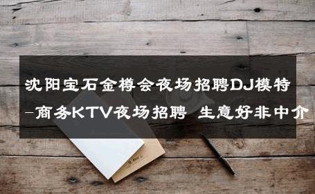 沈阳宝石金樽会夜场招聘DJ模特-商务KTV夜场招聘 生意好非中介