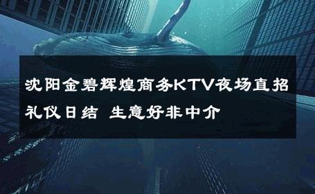 沈阳金碧辉煌商务KTV夜场直招礼仪日结 生意好非中介