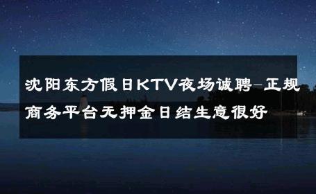 沈阳东方假日KTV夜场诚聘-正规商务平台无押金日结生意很好