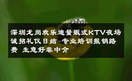 深圳龙岗欢乐迪量贩式KTV夜场诚招礼仪日结-专业培训报销路费 生意好非中介