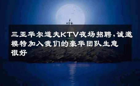 三亚华尔道夫KTV夜场招聘,诚邀模特加入我们的豪华团队生意很好
