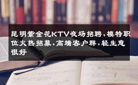 昆明紫金花KTV夜场招聘,模特职位火热招募,高端客户群,轻生意很好