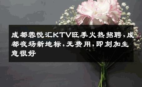 成都蓉悦汇KTV旺季火热招聘,成都夜场新地标,无费用,即刻加生意很好