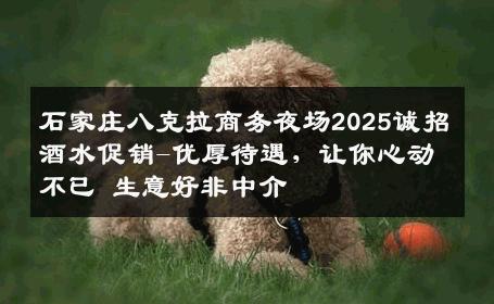 石家庄八克拉商务夜场2025诚招酒水促销-优厚待遇，让你心动不已 生意好非中介