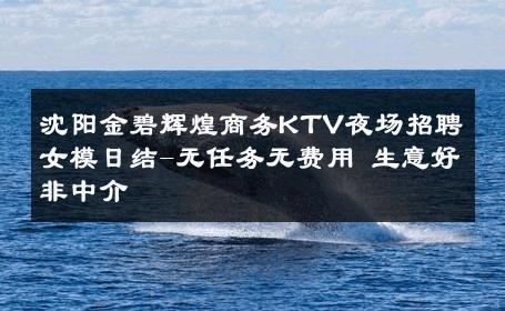 沈阳金碧辉煌商务KTV夜场招聘女模日结-无任务无费用 生意好非中介