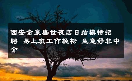 西安金豪盛世夜店日结模特招聘-易上班工作轻松 生意好非中介