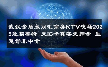 武汉金盾永丽汇商务KTV夜场2025急招模特-无IC卡真实无押金 生意好非中介