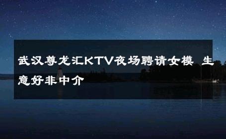 武汉尊龙汇KTV夜场聘请女模 生意好非中介