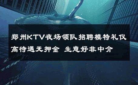 郑州KTV夜场领队招聘模特礼仪高待遇无押金 生意好非中介
