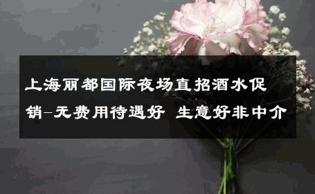 上海丽都国际夜场直招酒水促销-无费用待遇好 生意好非中介