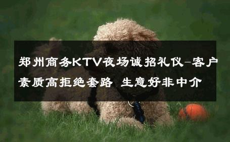 郑州商务KTV夜场诚招礼仪-客户素质高拒绝套路 生意好非中介