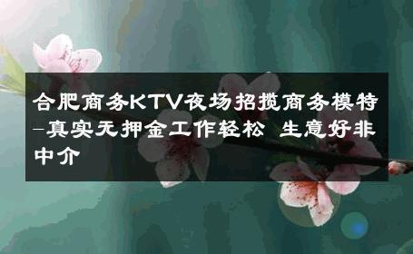 合肥商务KTV夜场招揽商务模特-真实无押金工作轻松 生意好非中介