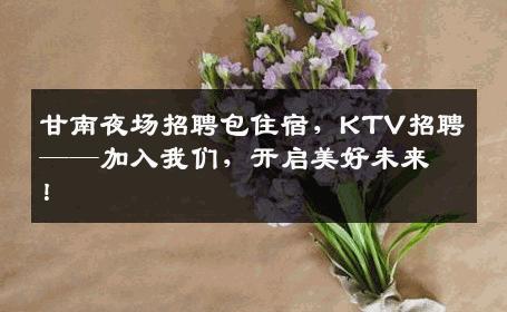 甘南夜场招聘包住宿，KTV招聘——加入我们，开启美好未来！