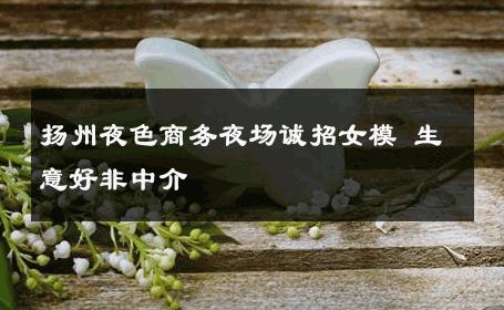 扬州夜色商务夜场诚招女模 生意好非中介