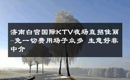 济南白宫国际KTV夜场直招佳丽-免一切费用场子众多 生意好非中介