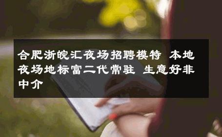 合肥浙皖汇夜场招聘模特 本地夜场地标富二代常驻 生意好非中介