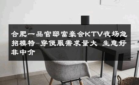 合肥一品官邸富豪会KTV夜场急招模特-穿便服需求量大 生意好非中介