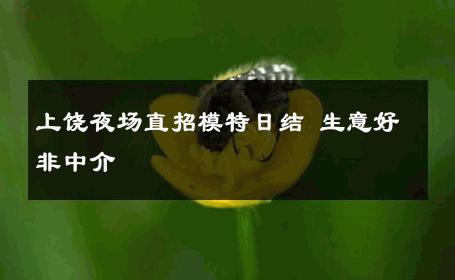 上饶夜场直招模特日结 生意好非中介