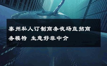 泰州私人订制商务夜场直招商务模特 生意好非中介