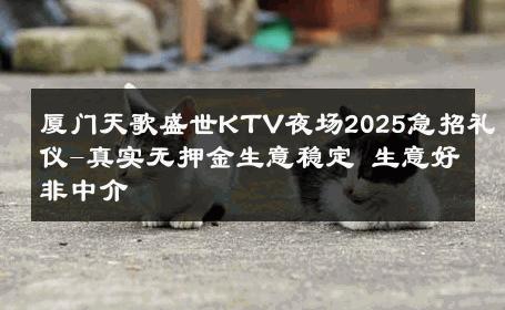 厦门天歌盛世KTV夜场2025急招礼仪-真实无押金生意稳定 生意好非中介