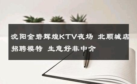 沈阳金碧辉煌KTV夜场 北顺城店招聘模特 生意好非中介