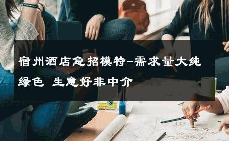 宿州酒店急招模特-需求量大纯绿色 生意好非中介