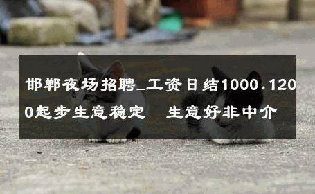 邯郸夜场招聘_工资日结1000.1200起步生意稳定  生意好非中介