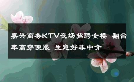 嘉兴商务KTV夜场招聘女模-翻台率高穿便服 生意好非中介