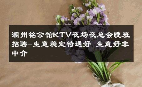 潮州铭公馆KTV夜场夜总会晚班招聘-生意稳定待遇好 生意好非中介