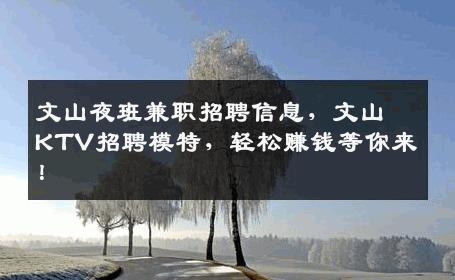 文山夜班兼职招聘信息，文山KTV招聘模特，轻松赚钱等你来！