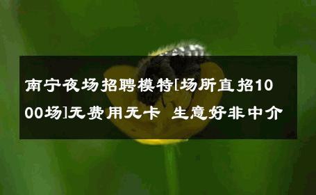 南宁夜场招聘模特[场所直招1000场]无费用无卡 生意好非中介