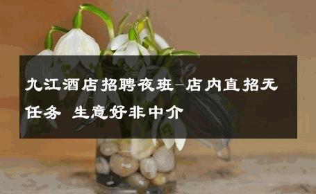 九江酒店招聘夜班-店内直招无任务 生意好非中介