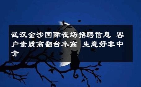 武汉金沙国际夜场招聘信息-客户素质高翻台率高 生意好非中介