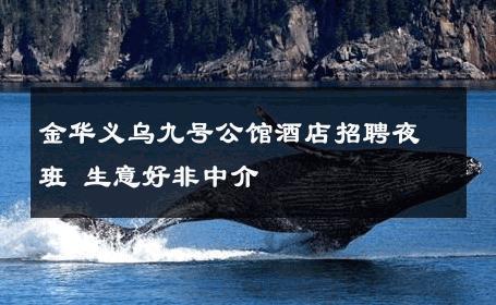 金华义乌九号公馆酒店招聘夜班 生意好非中介
