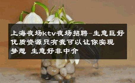 上海夜场ktv夜场招聘-生意巨好优质资源只有我可以让你实现梦想 生意好非中介