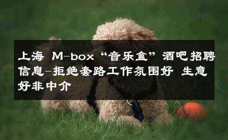 上海 M-box“音乐盒”酒吧招聘信息-拒绝套路工作氛围好 生意好非中介