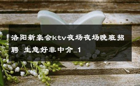 洛阳新豪会ktv夜场夜场晚班招聘 生意好非中介_1