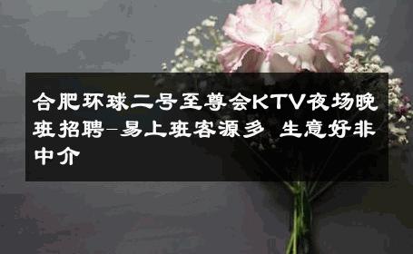 合肥环球二号至尊会KTV夜场晚班招聘-易上班客源多 生意好非中介