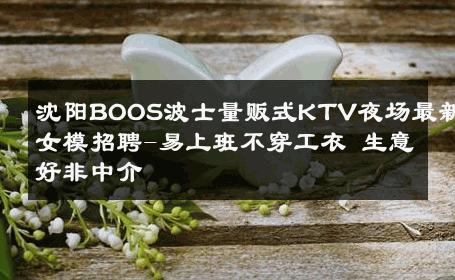 沈阳BOOS波士量贩式KTV夜场最新女模招聘-易上班不穿工衣 生意好非中介